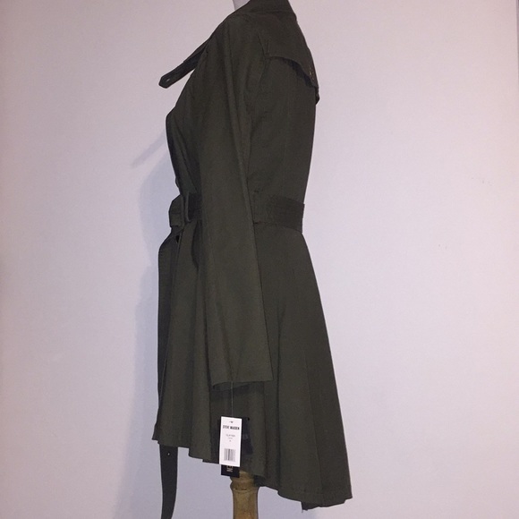 💕SOLD💕 Steve Madden Olive Fitted Trench Coat - Picture 2 of 4